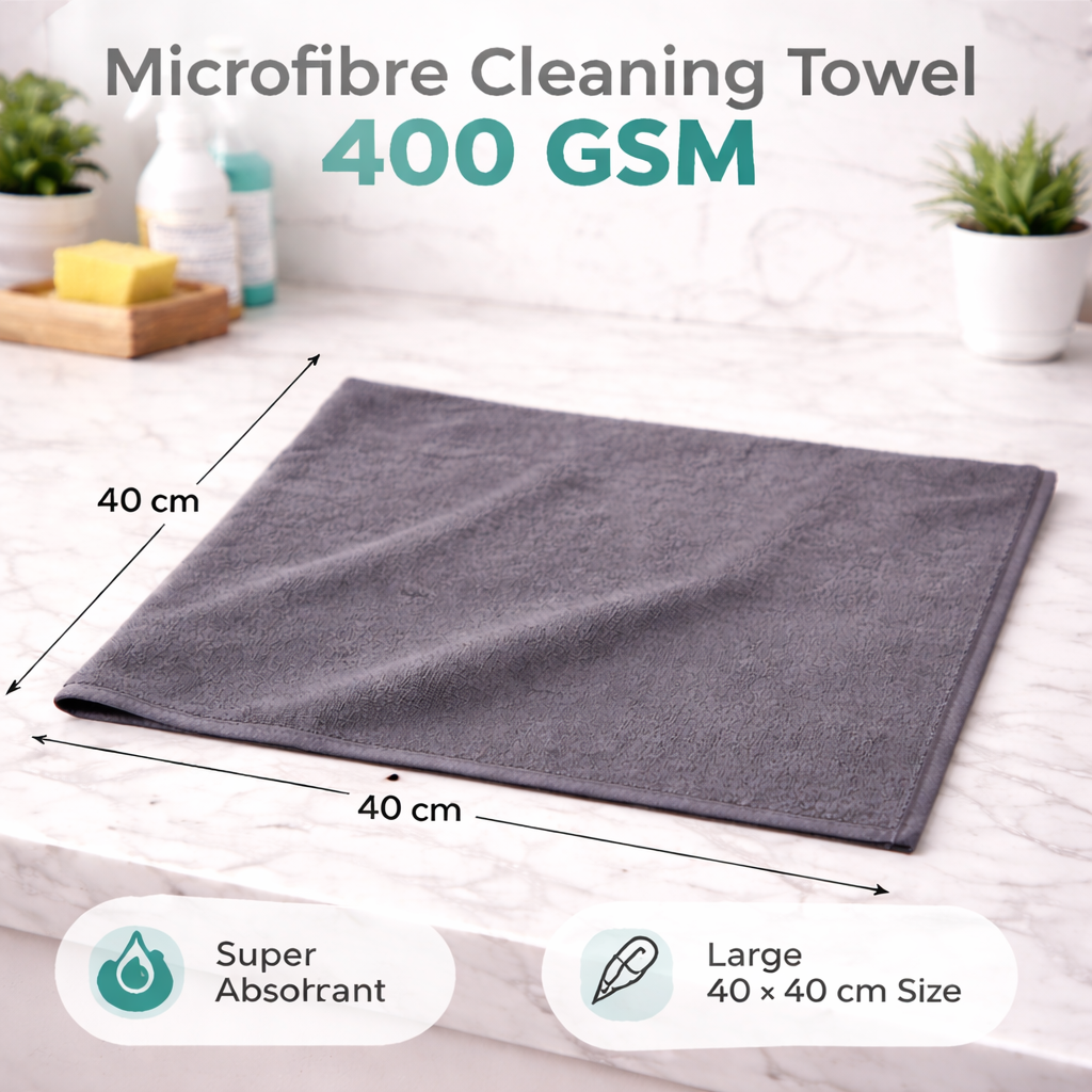 Aurovia Essentials Microfibre Cleaning Towel — 400 GSM